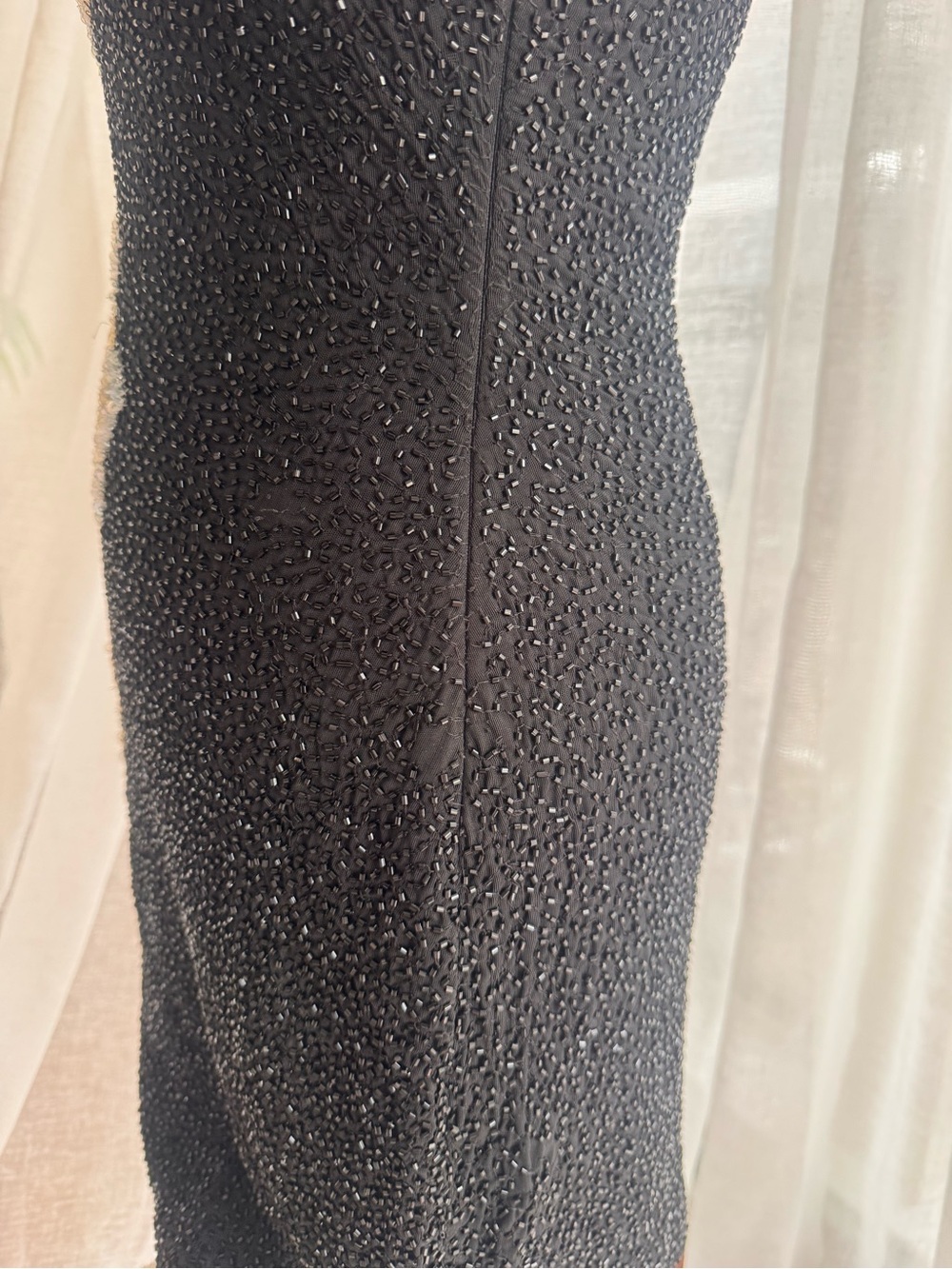 STAUD Beaded Floral Mini Dress Black Size S - Picture 7 of 9